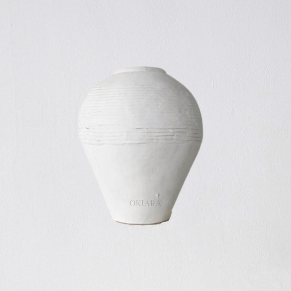 Jabari Lined Vessel | White 50cm